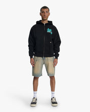 Croyez Botanique Zip Hoodie | Black/Dark Teal