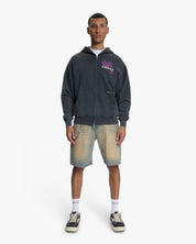 Croyez Botanique Zip Hoodie | Acid Wash/Dark Purple