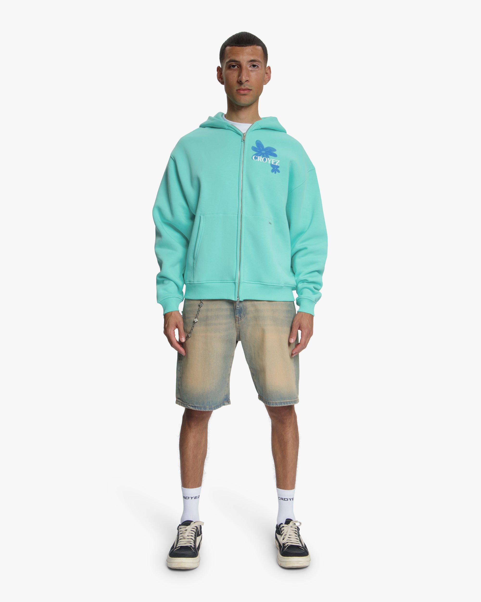 Croyez Botanique Zip Hoodie | Tiffany Blue