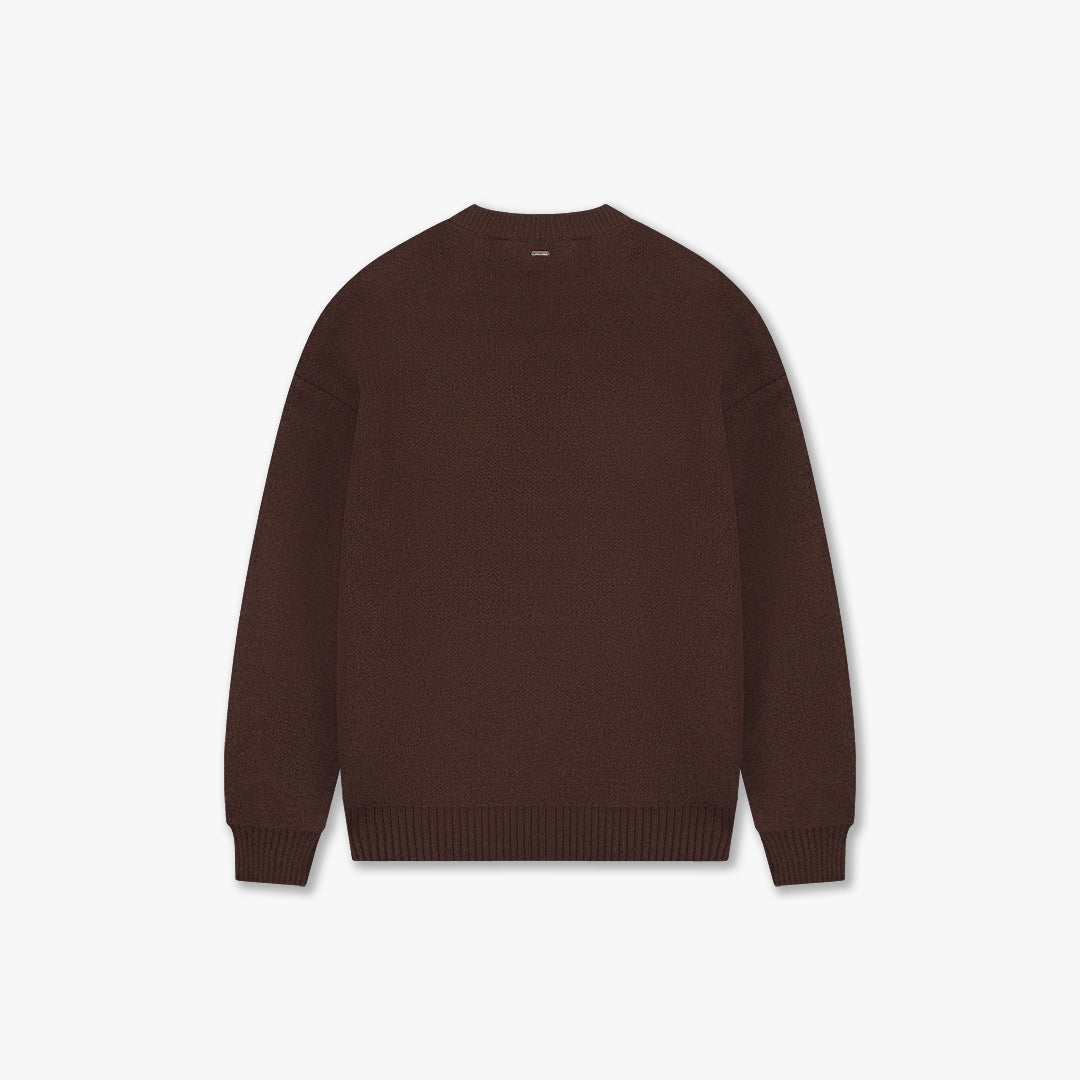 Croyez Etiquette Knit Sweater | Brown