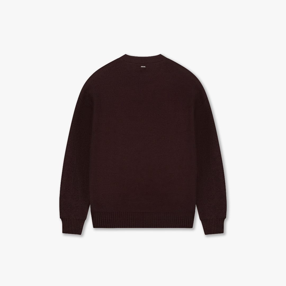 Croyez Etiquette Knit Sweater | Burgundy