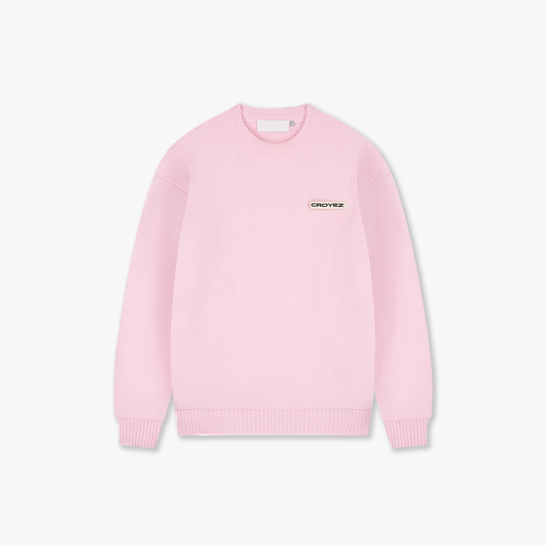 Croyez Etiquette Knit Sweater | Pink