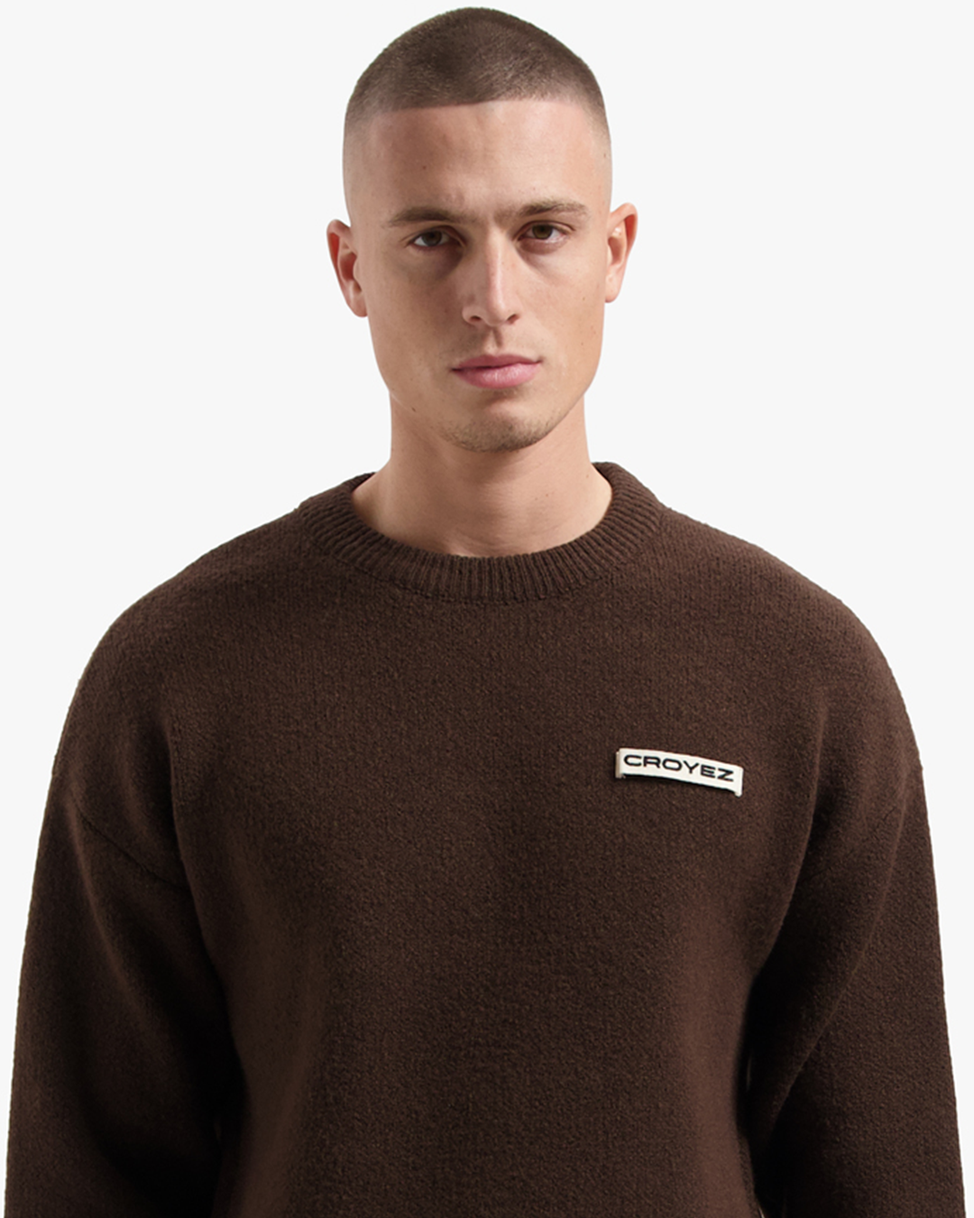 Croyez Etiquette Knit Sweater | Brown