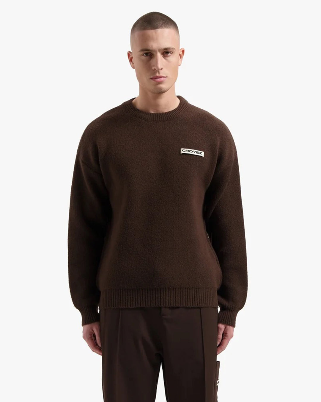 Croyez Etiquette Knit Sweater | Brown