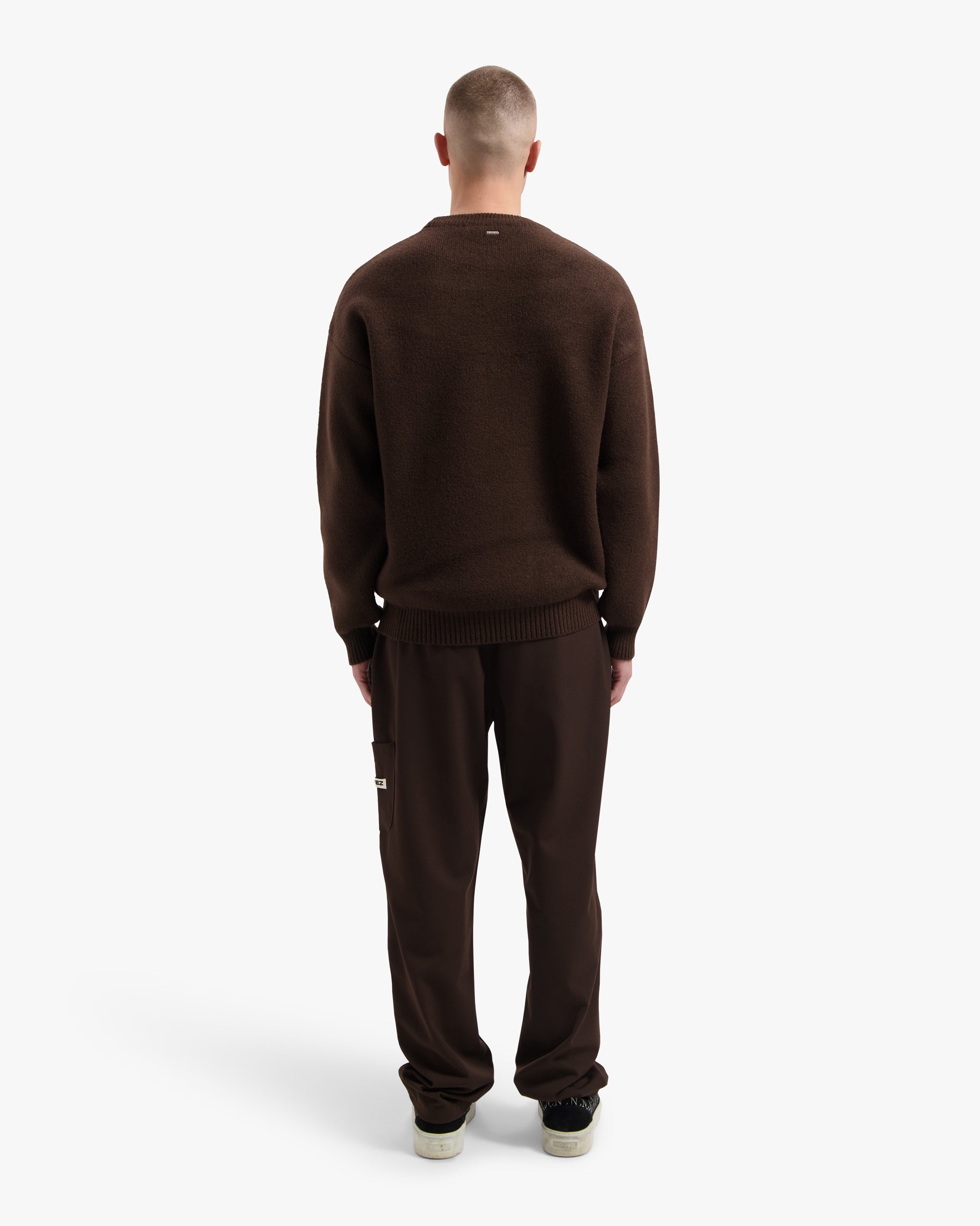 Croyez Etiquette Knit Sweater | Brown