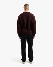 Croyez Etiquette Knit Sweater | Burgundy