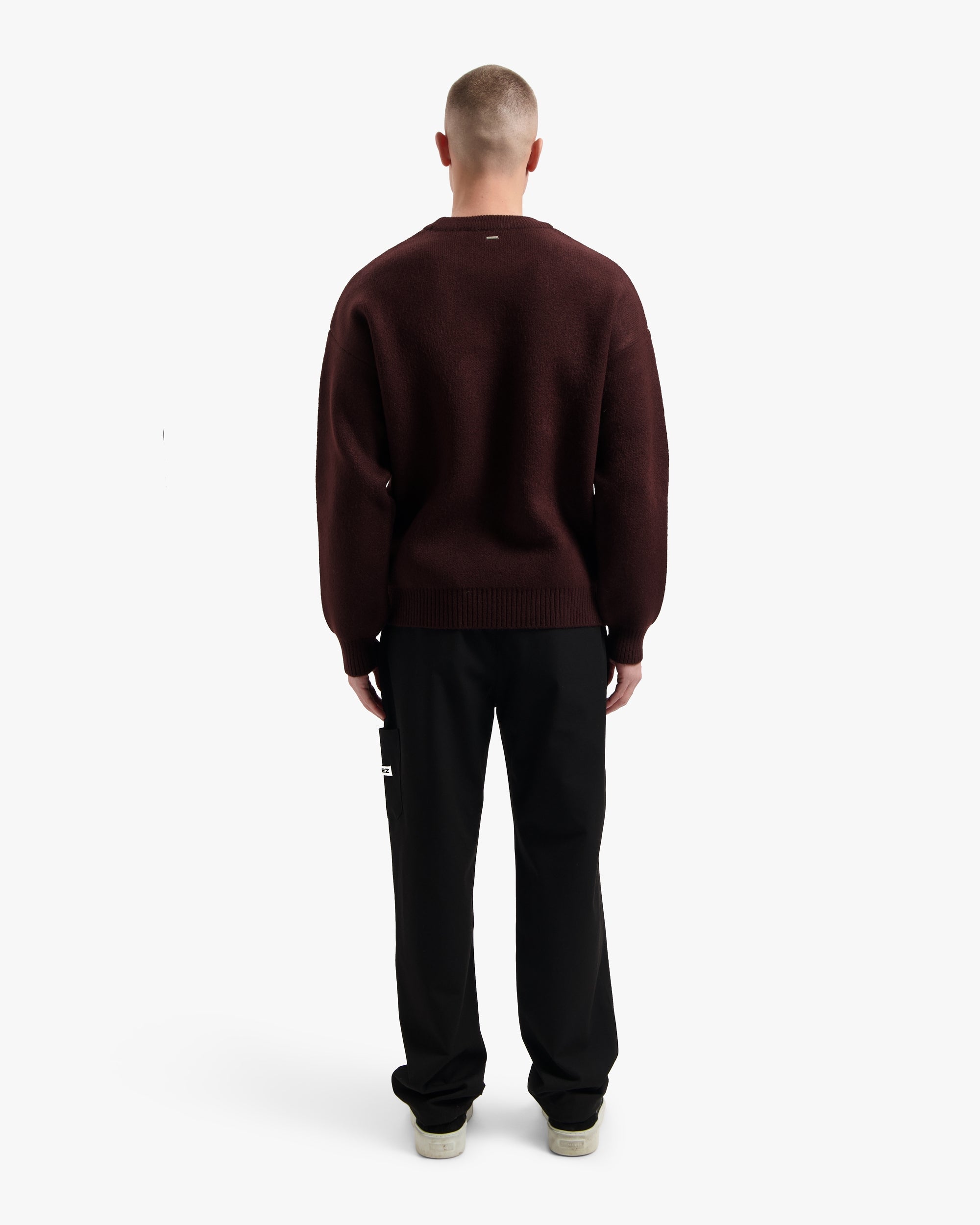 Croyez Etiquette Knit Sweater | Burgundy