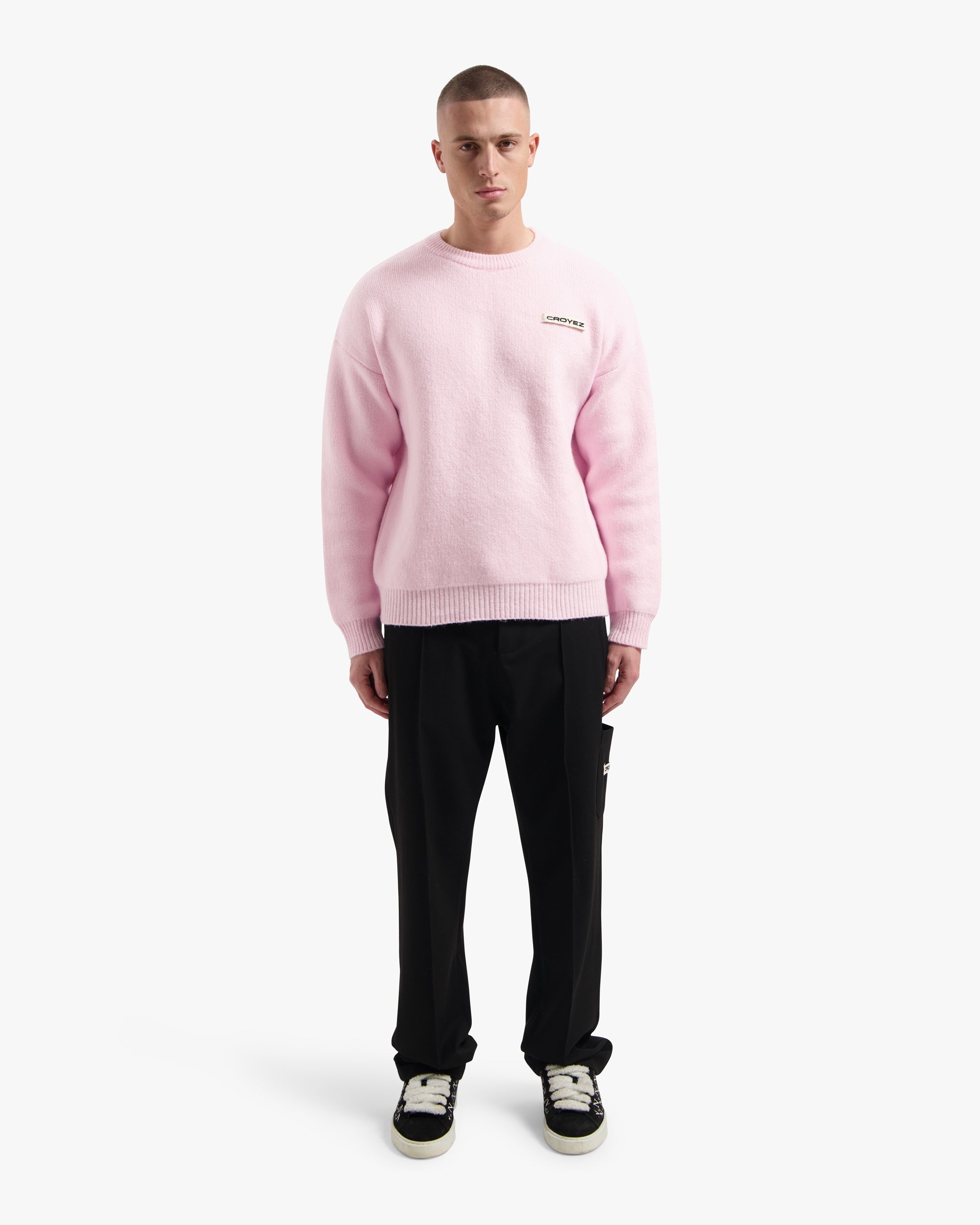 Croyez Etiquette Knit Sweater | Pink
