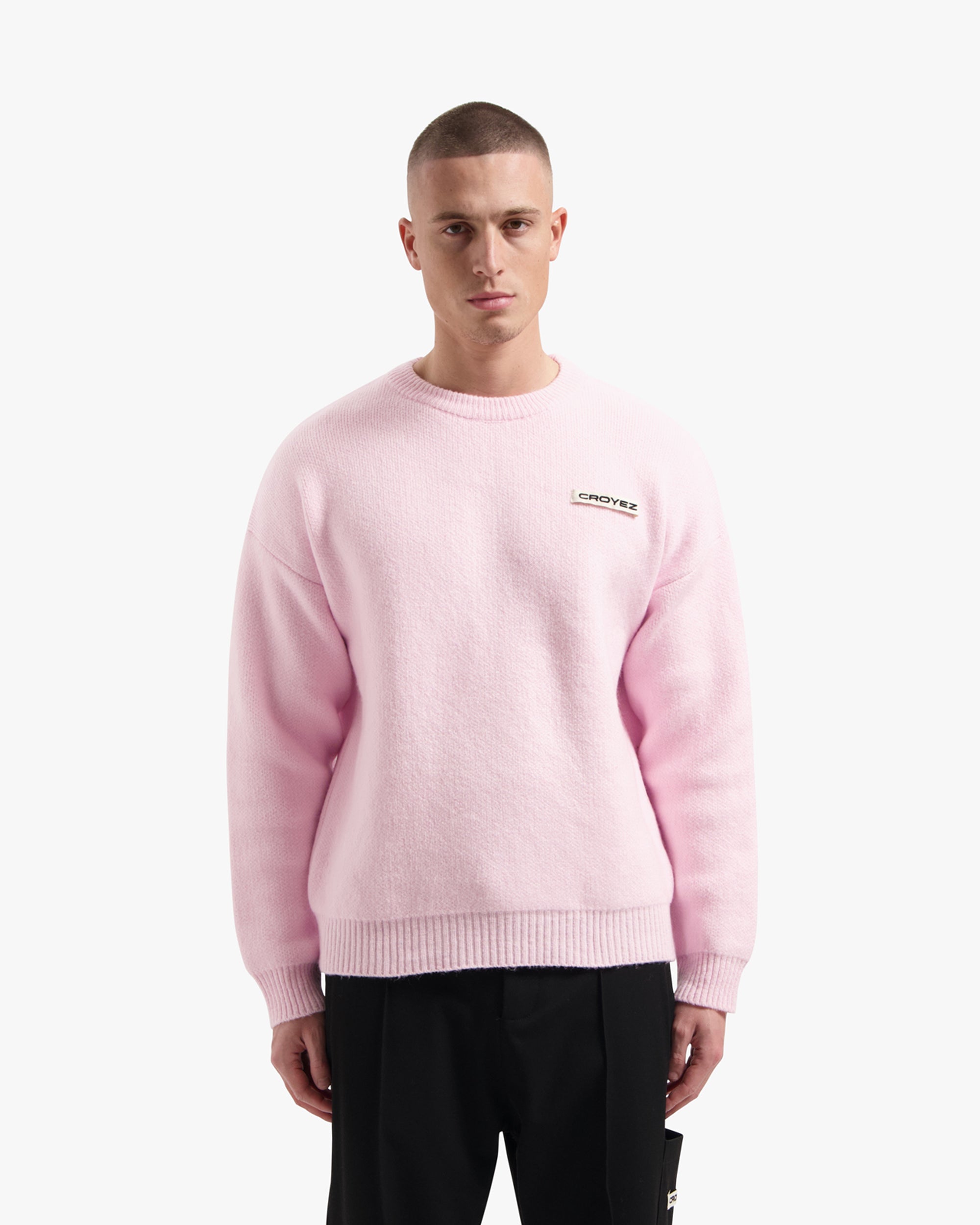 Croyez Etiquette Knit Sweater | Pink