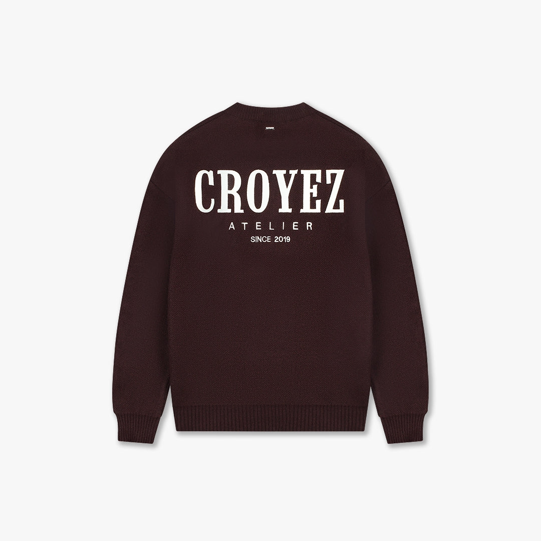 Croyez Gallery Knit Sweater | Burgundy