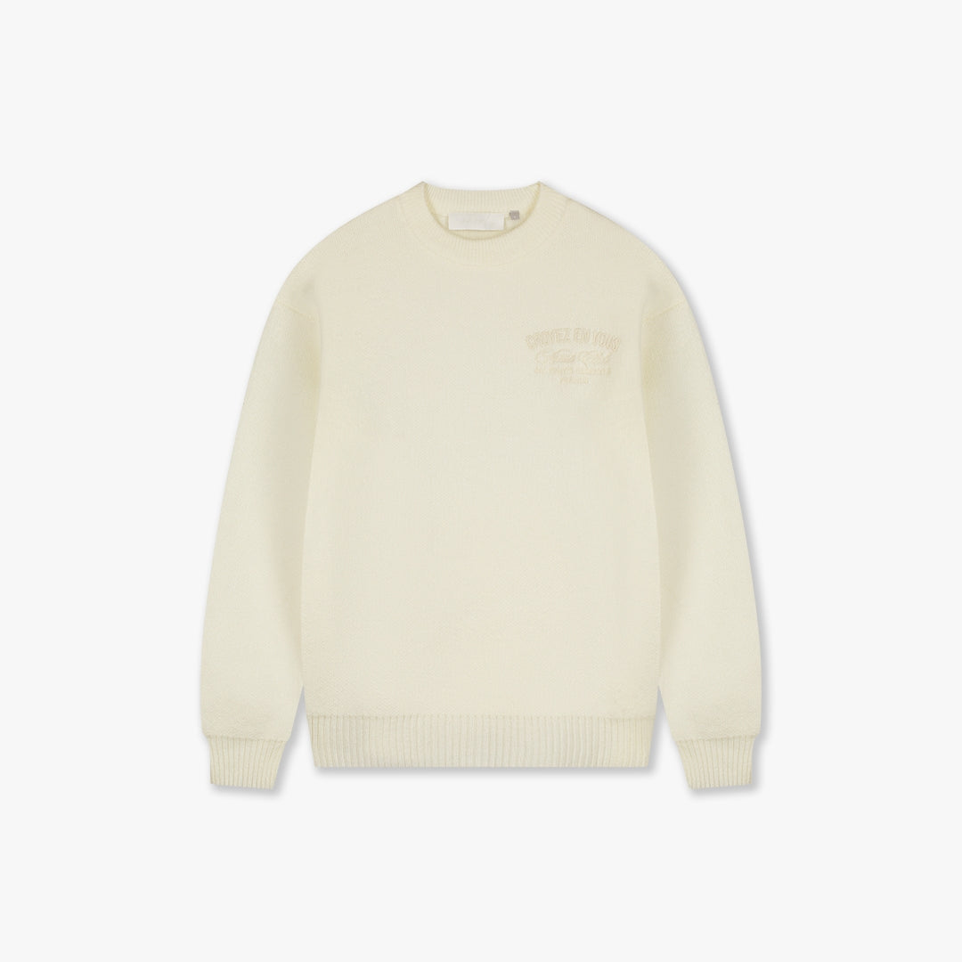  Croyez 'En Vous' Knit Sweater | Off White