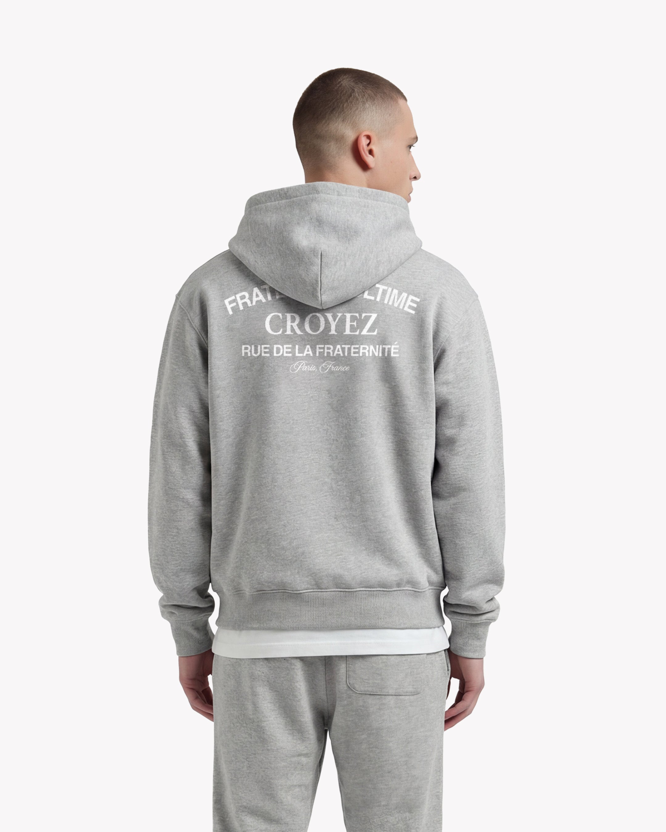 Croyez Original Fraternite Zip Hoodie | Grey Melange