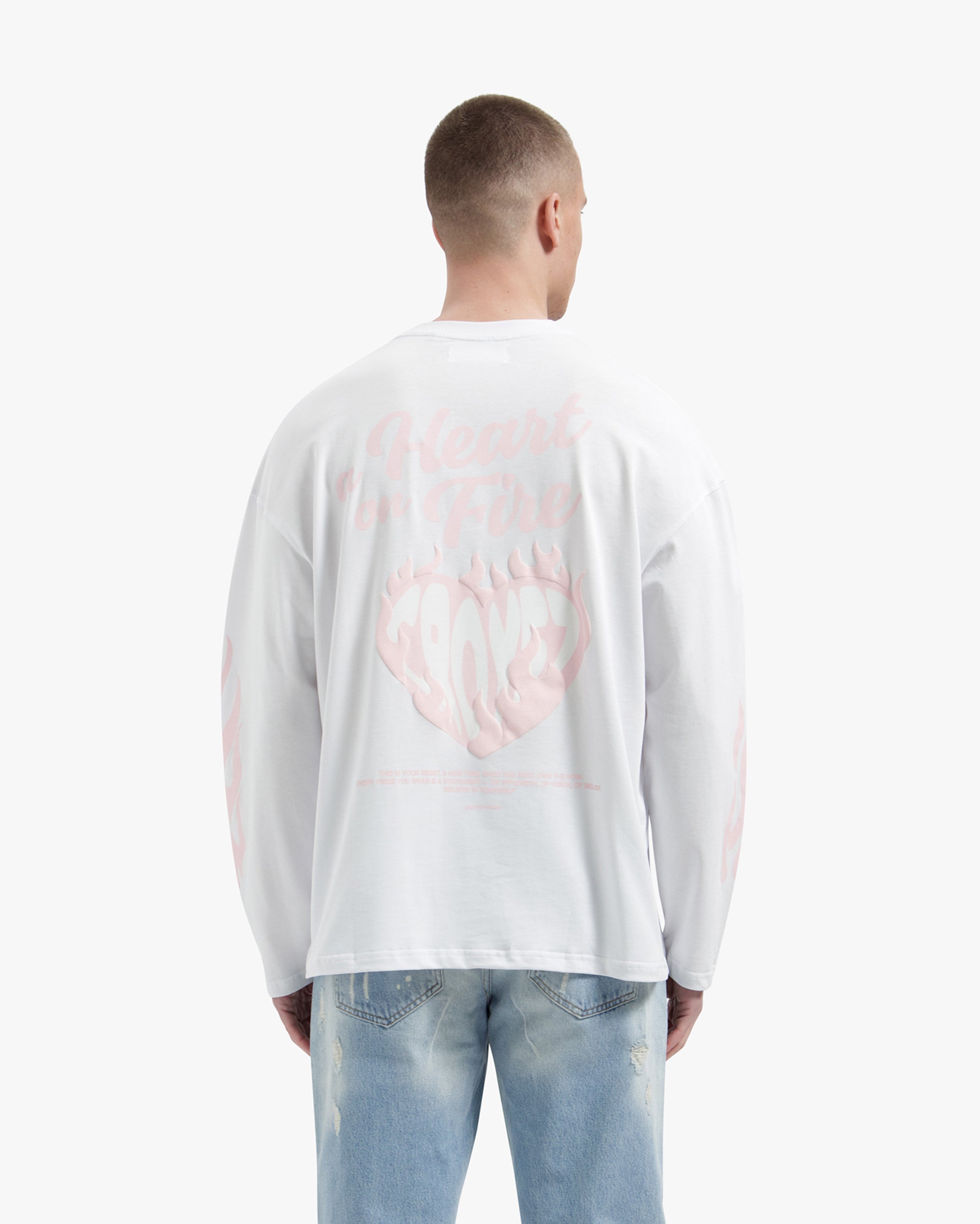 Croyez Heart On Fire Longsleeve | White/Pink