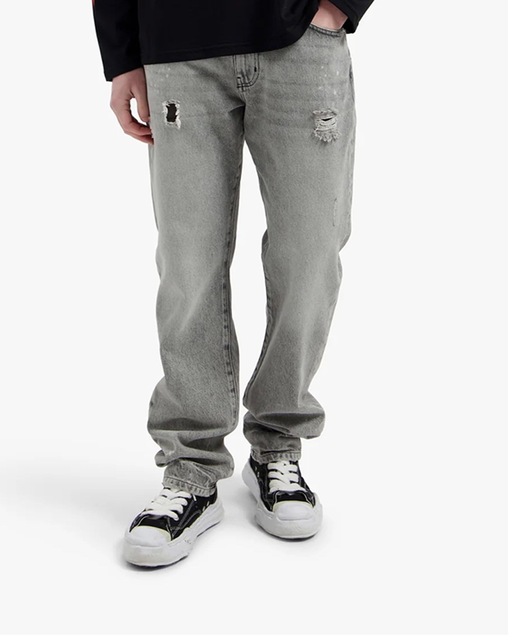Croyez Straight Leg Washed Denim | Light Grey