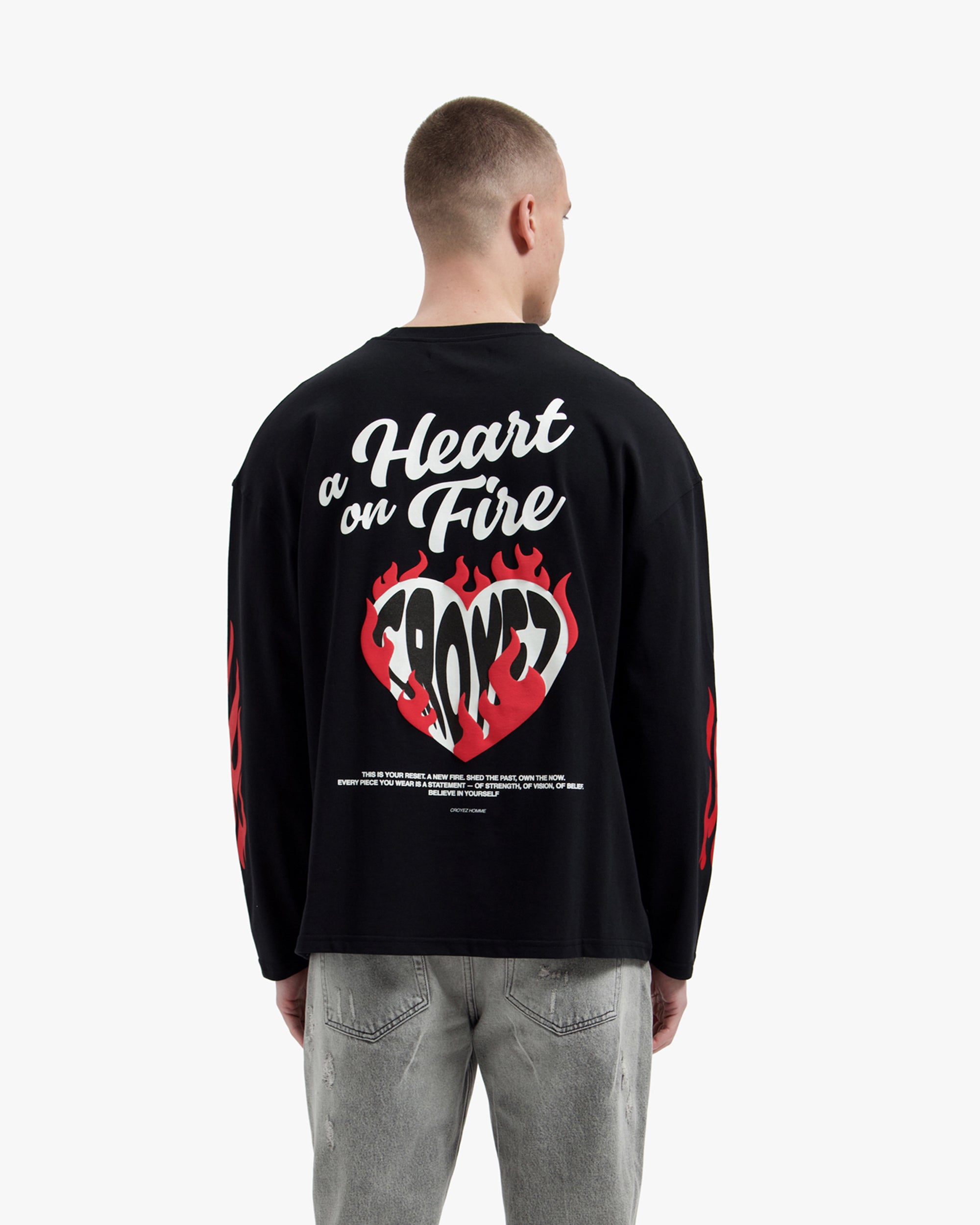 Croyez Heart On Fire Longsleeve | Vintage Black