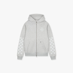 Croyez Cross Zip Hoodie | Grey Melange