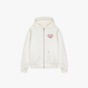 Croyez Stitched Heart Zip Hoodie | Off-White