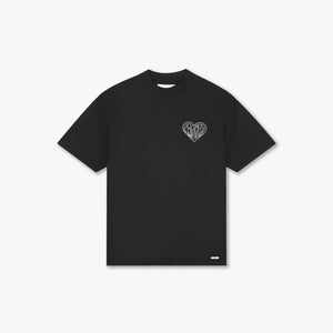 Croyez Stitched Heart T-Shirt | Vintage Black