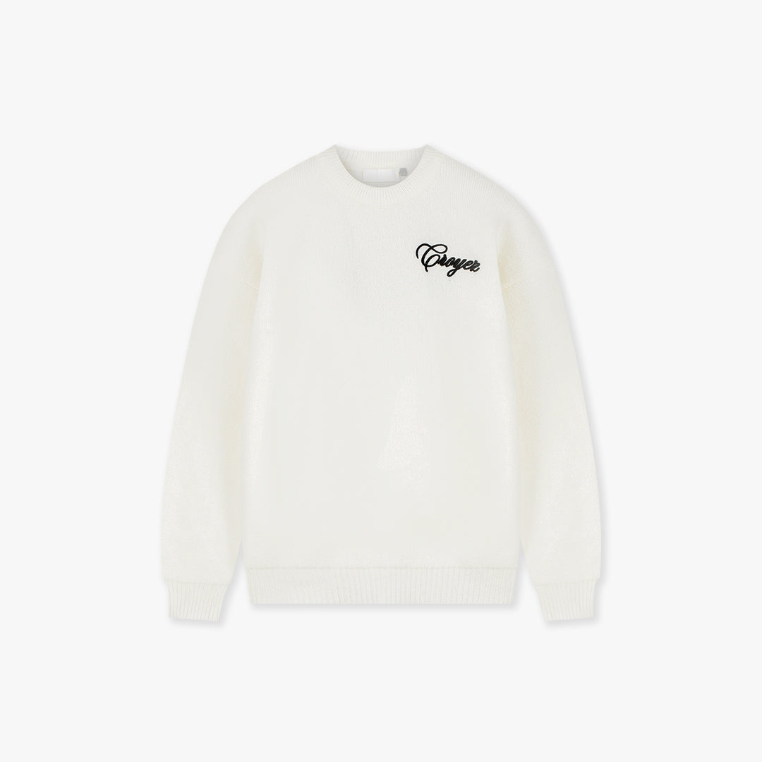  Croyez Script Knit Sweater | Off-White