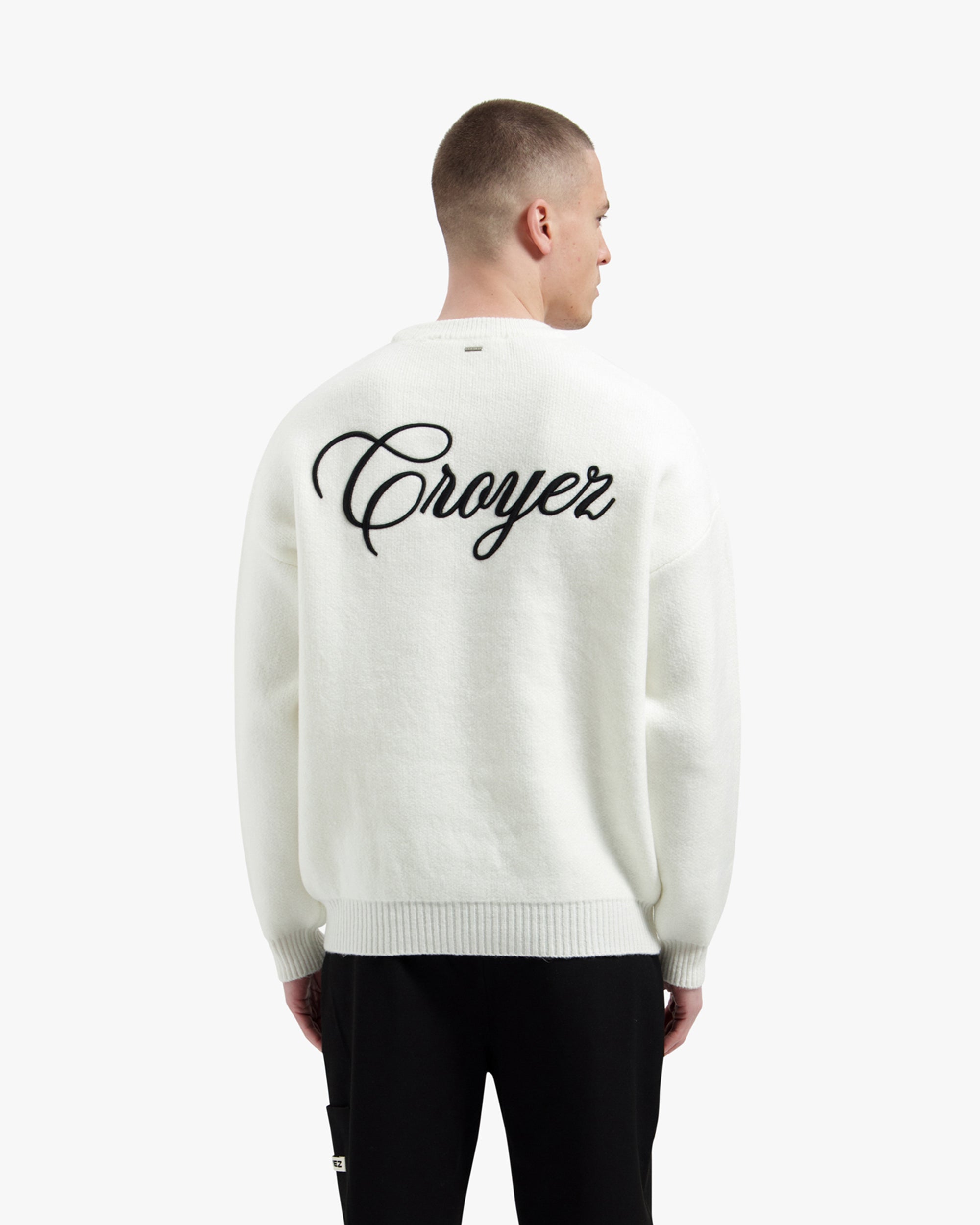 Croyez Script Knit Sweater | Off-White