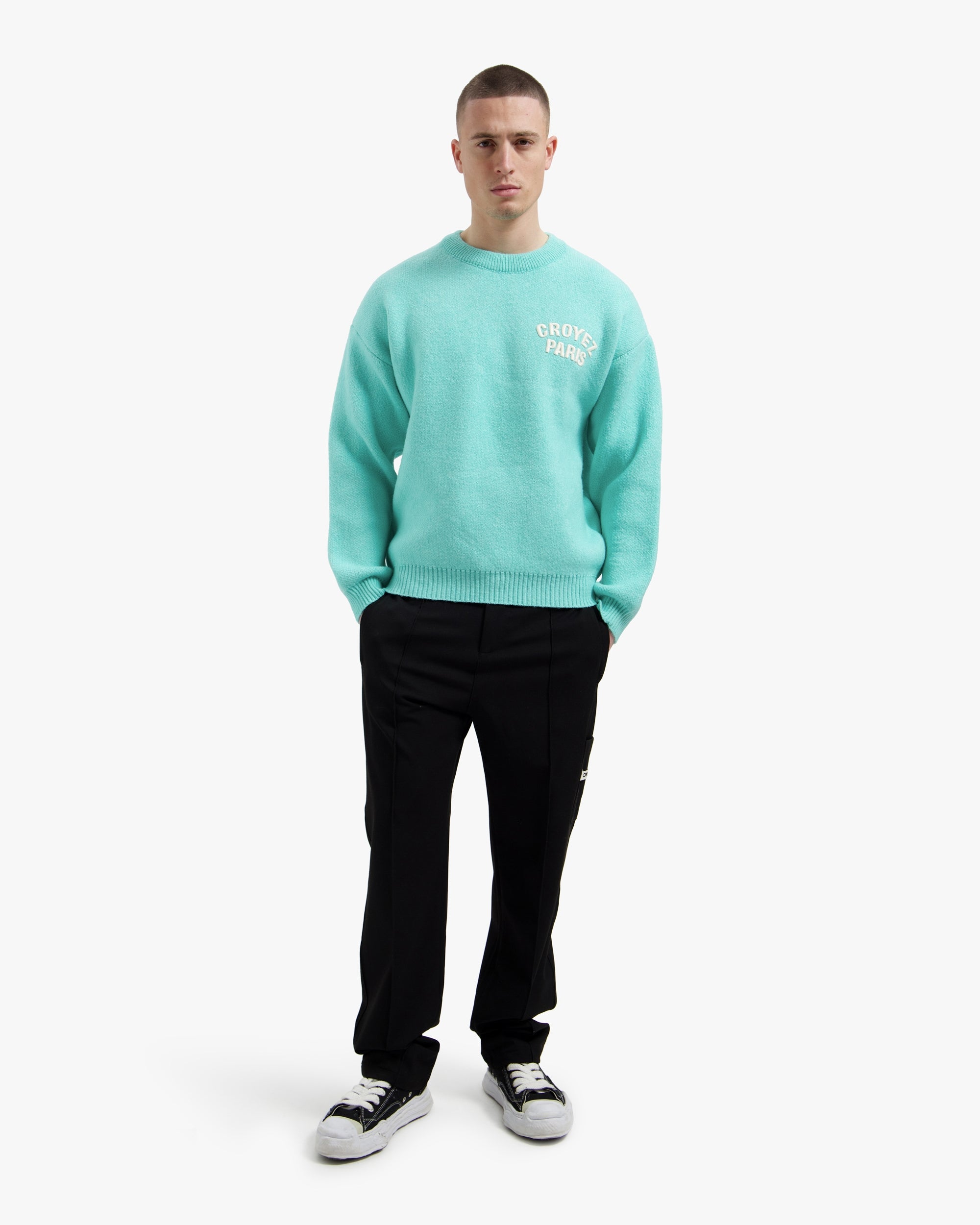 Croyez Paris Knit Sweater | Tiffany Blue