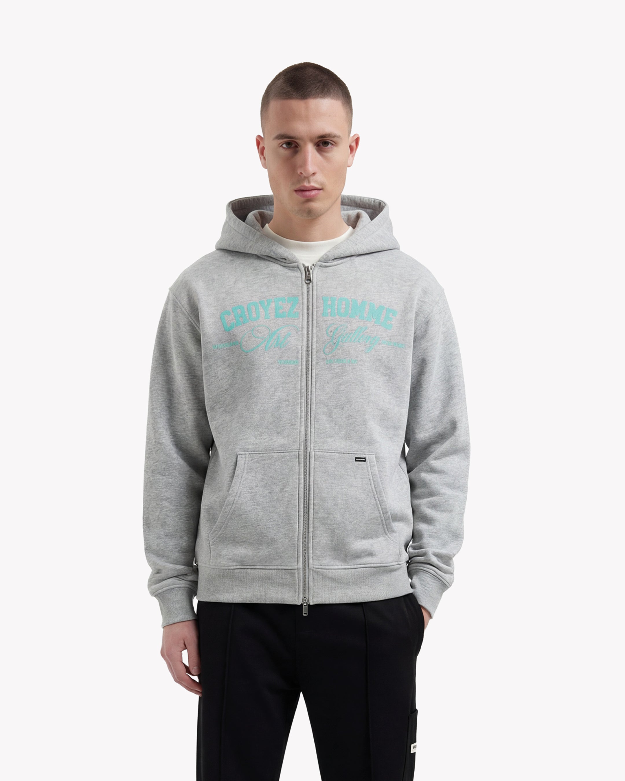 Croyez Art Gallery Zip Hoodie | Grey Melange