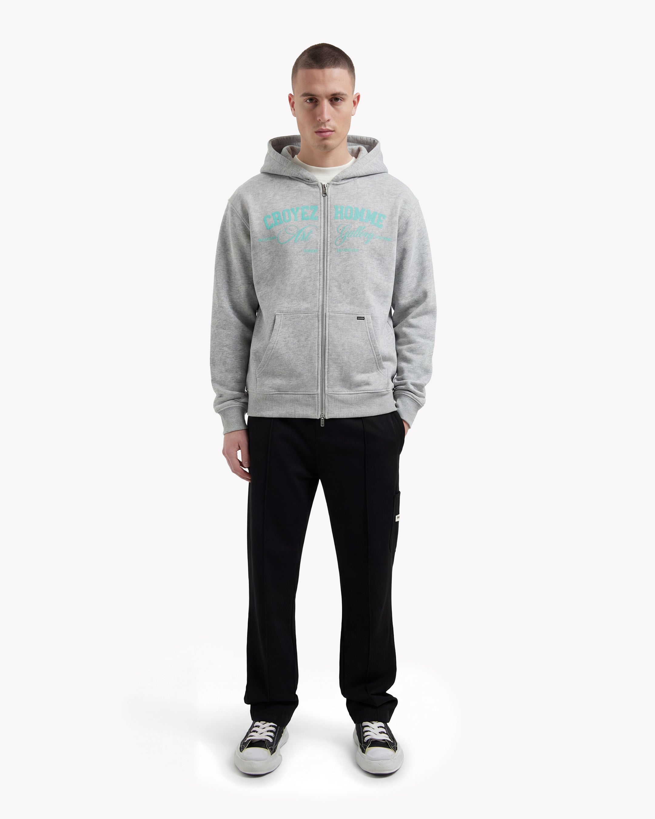 Croyez Art Gallery Zip Hoodie | Grey Melange