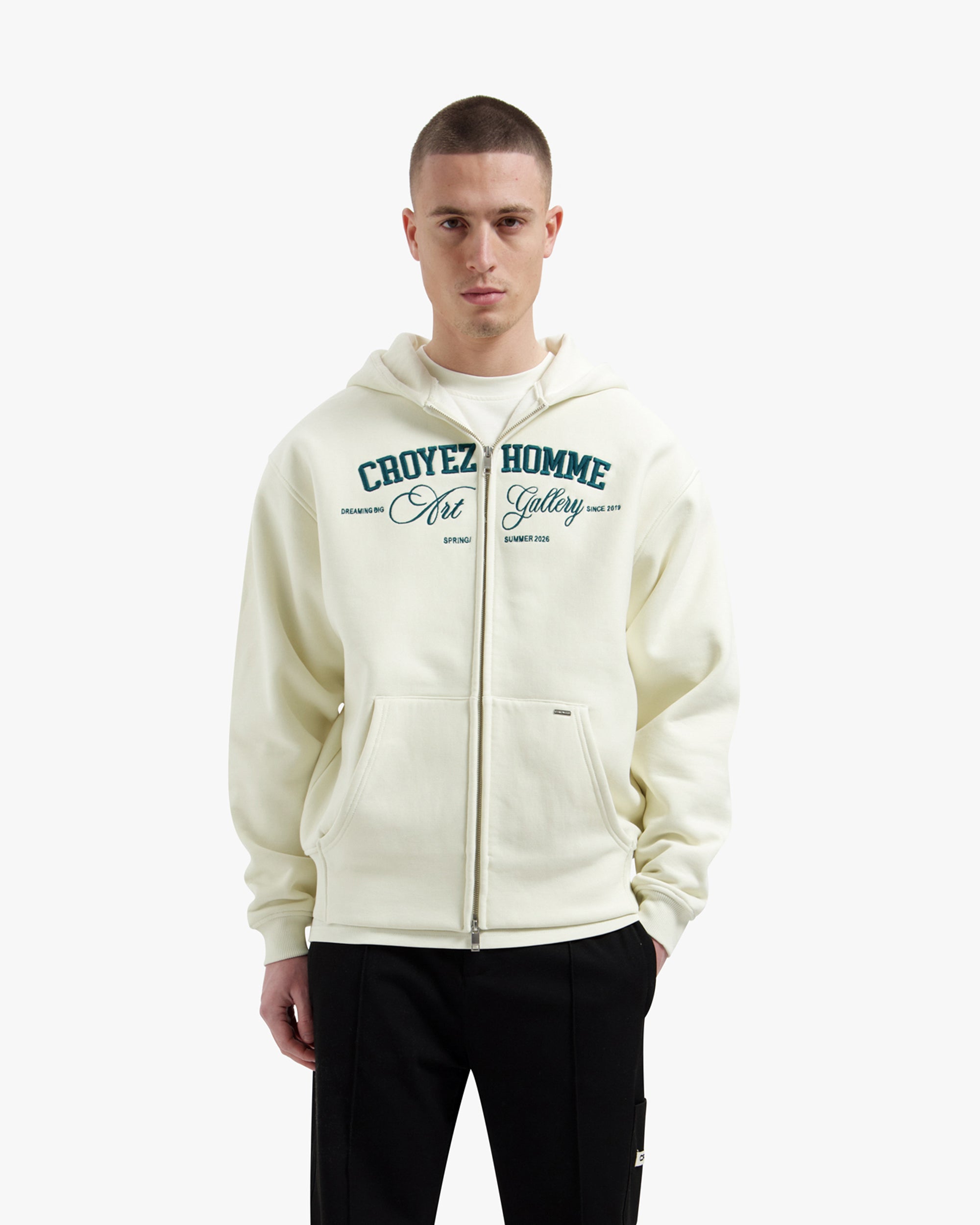 Croyez Art Gallery Zip Hoodie | Off-White