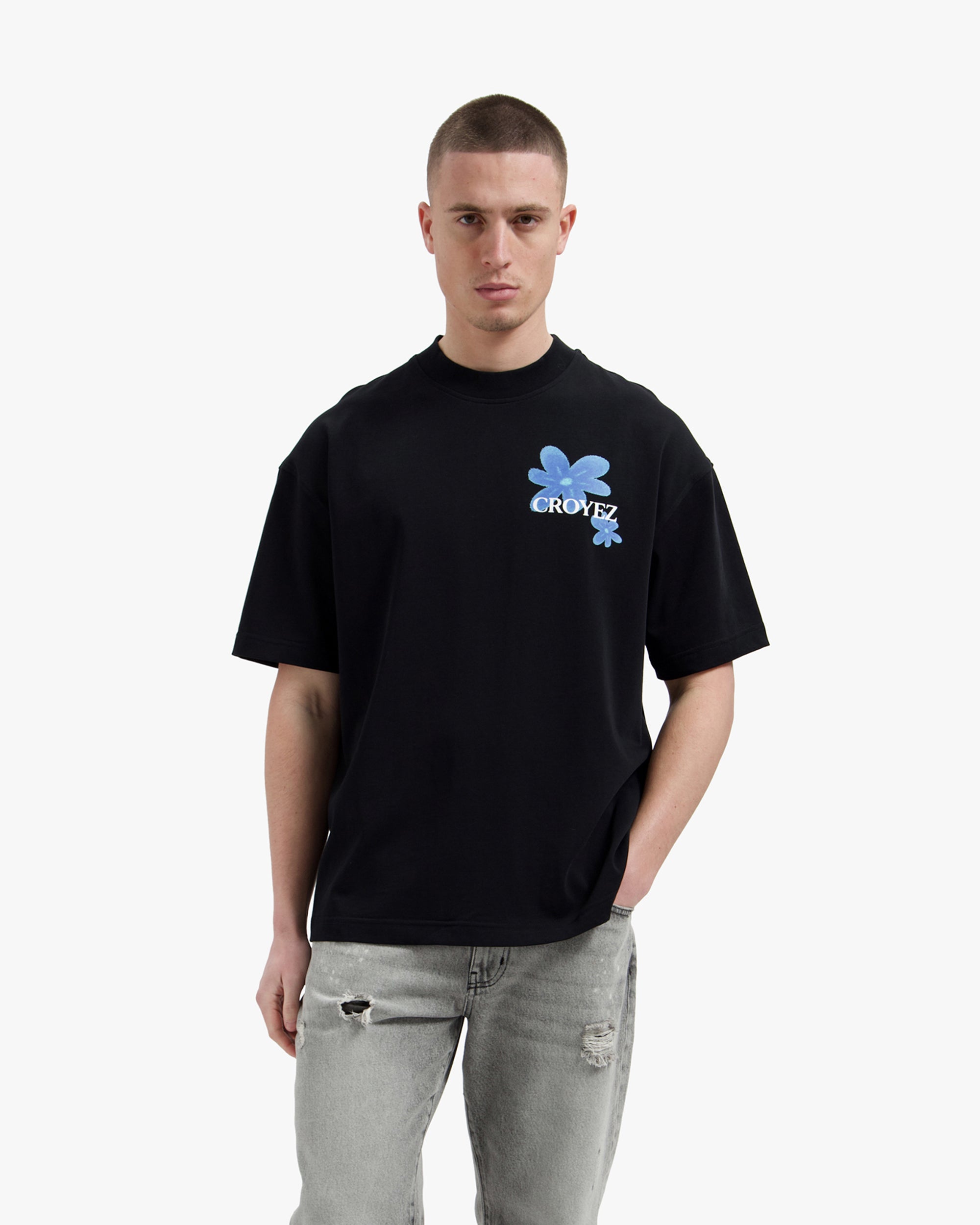 Croyez Botanique T-Shirt | Black/Tiffany Blue - Croyez