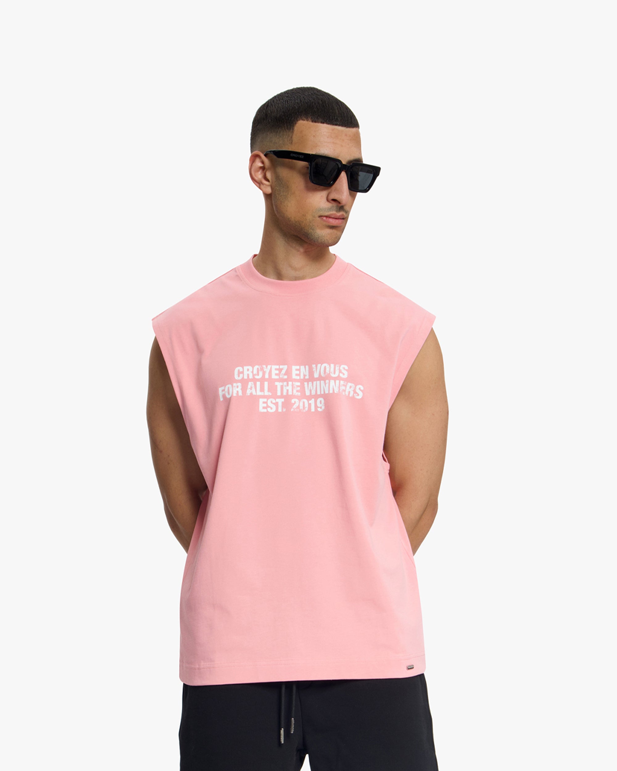 Croyez Winners Sleeveless T-Shirt | Pink