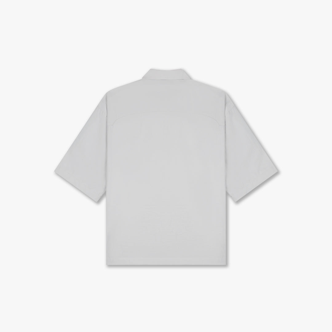 Croyez Crinkle Patch Shirt | Light Grey