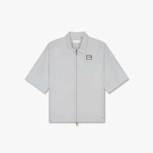 Croyez Crinkle Patch Shirt | Light Grey