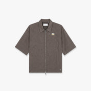 Croyez Crinkle Patch Shirt | Washed Brown