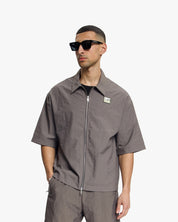 Croyez Crinkle Patch Shirt | Washed Brown