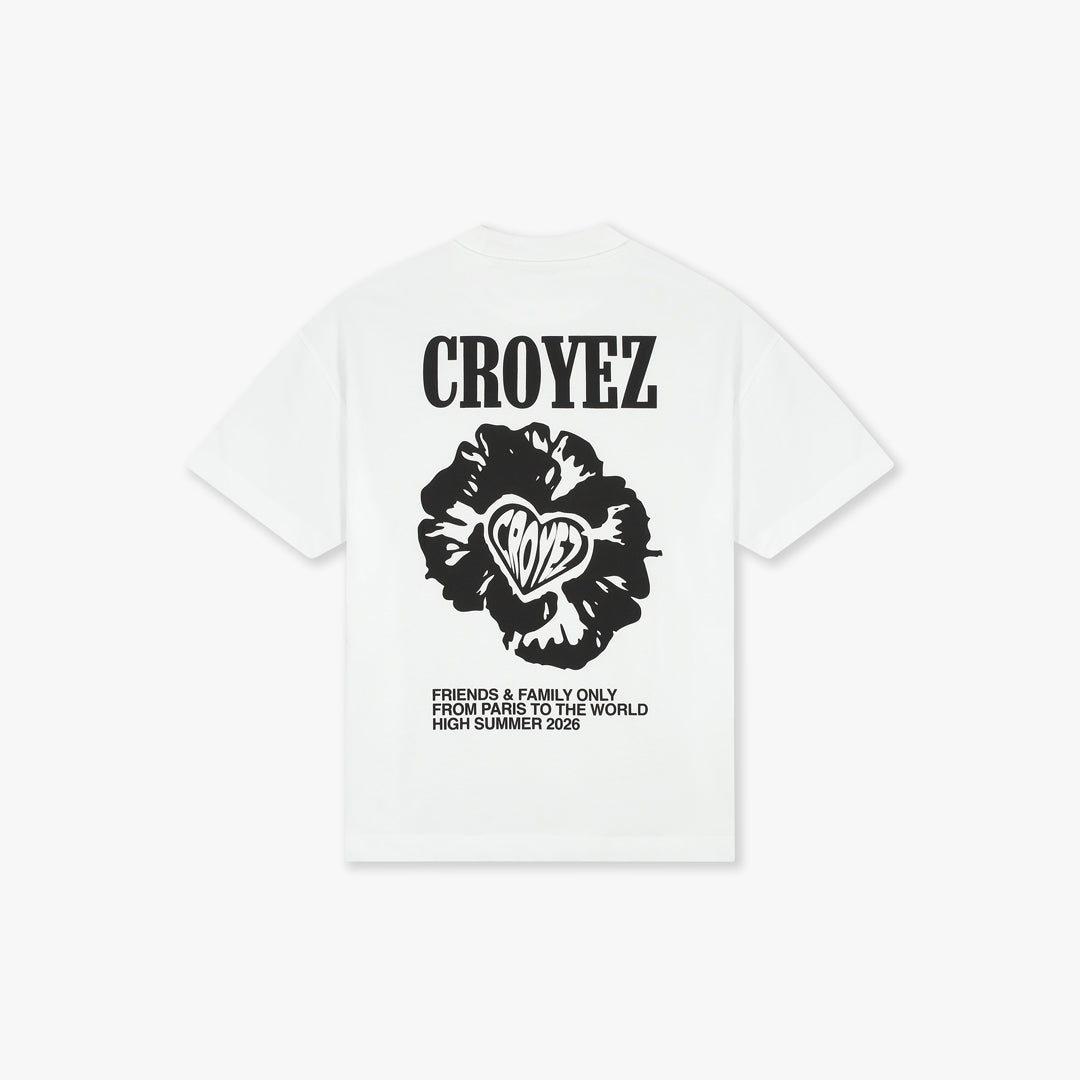 Croyez Flower And Heart T-Shirt | White