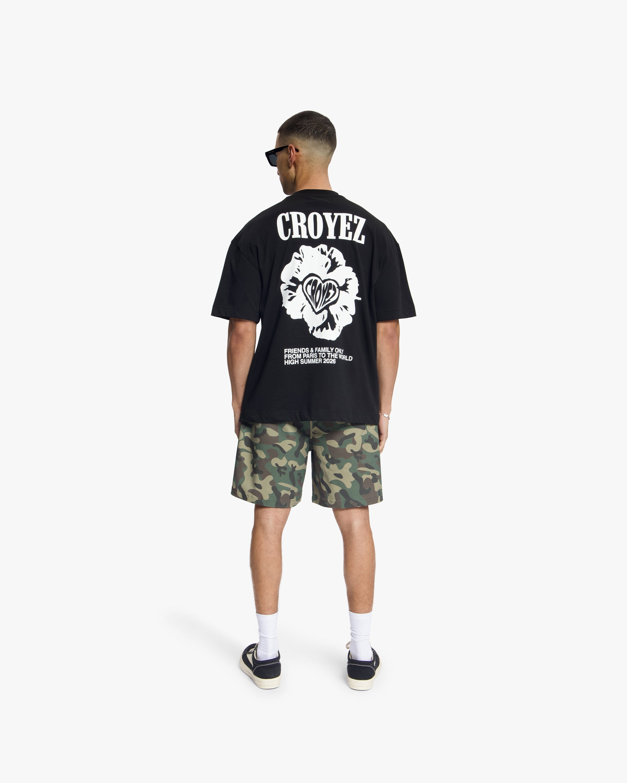 Croyez Flower And Heart T-Shirt | Black