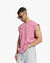 Ärmelloses T-Shirt mit Herzausschnitt von Croyez | Mauve