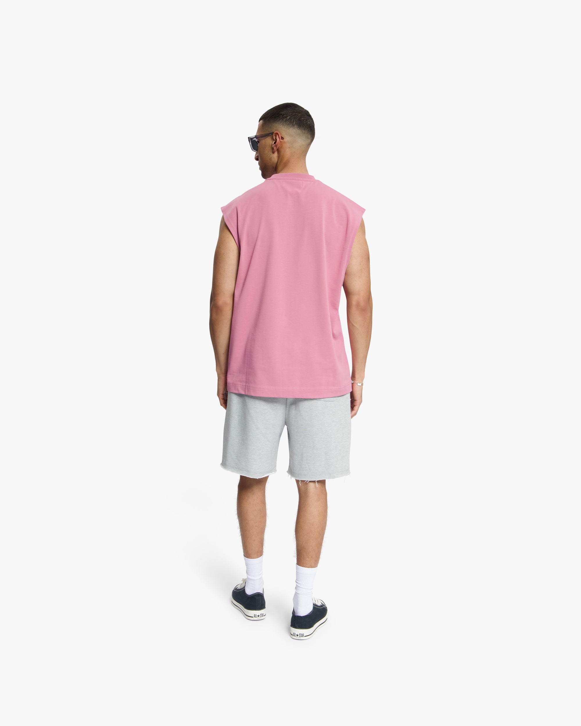 Ärmelloses T-Shirt mit Herzausschnitt von Croyez | Mauve