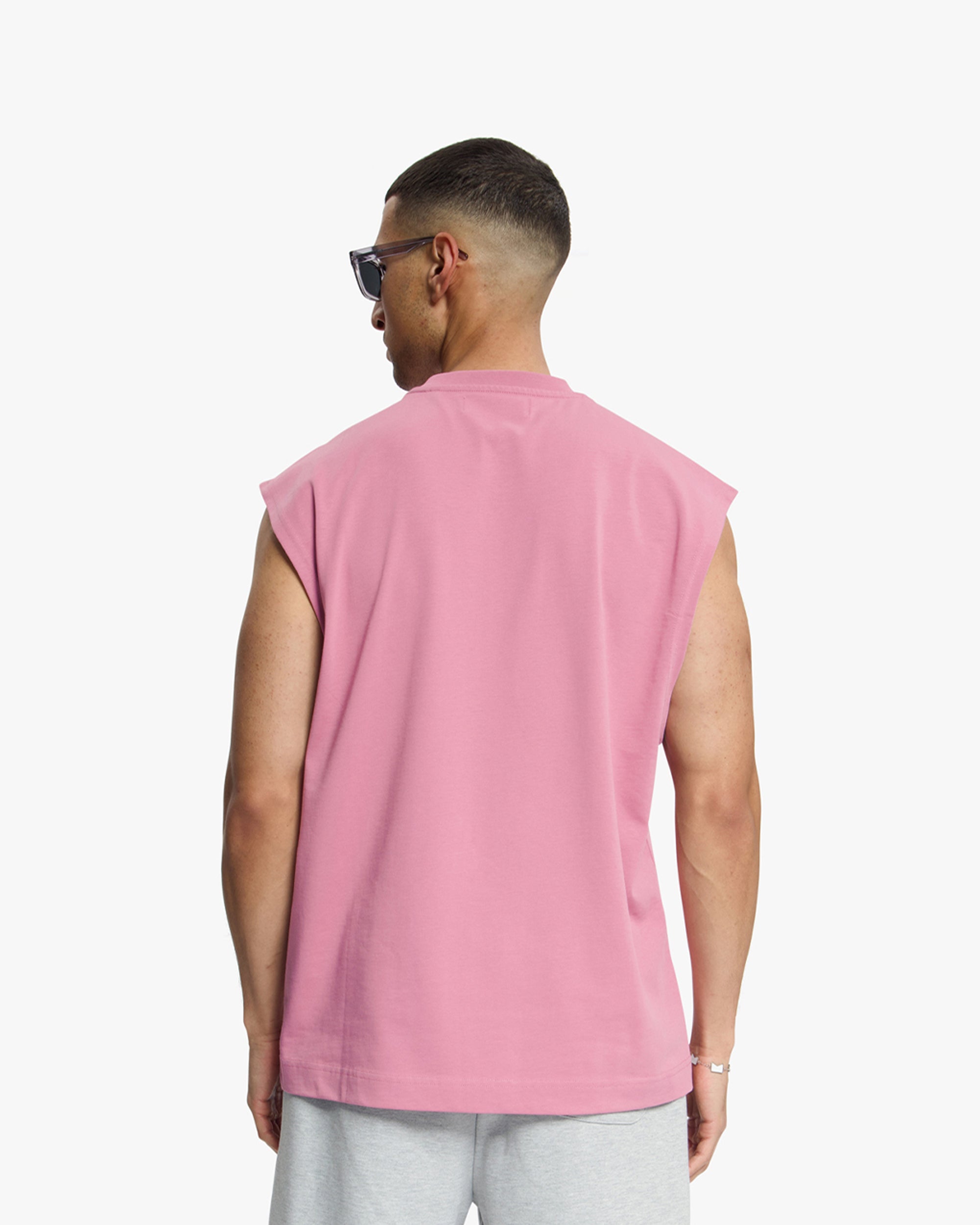 Ärmelloses T-Shirt mit Herzausschnitt von Croyez | Mauve