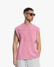 Ärmelloses T-Shirt mit Herzausschnitt von Croyez | Mauve