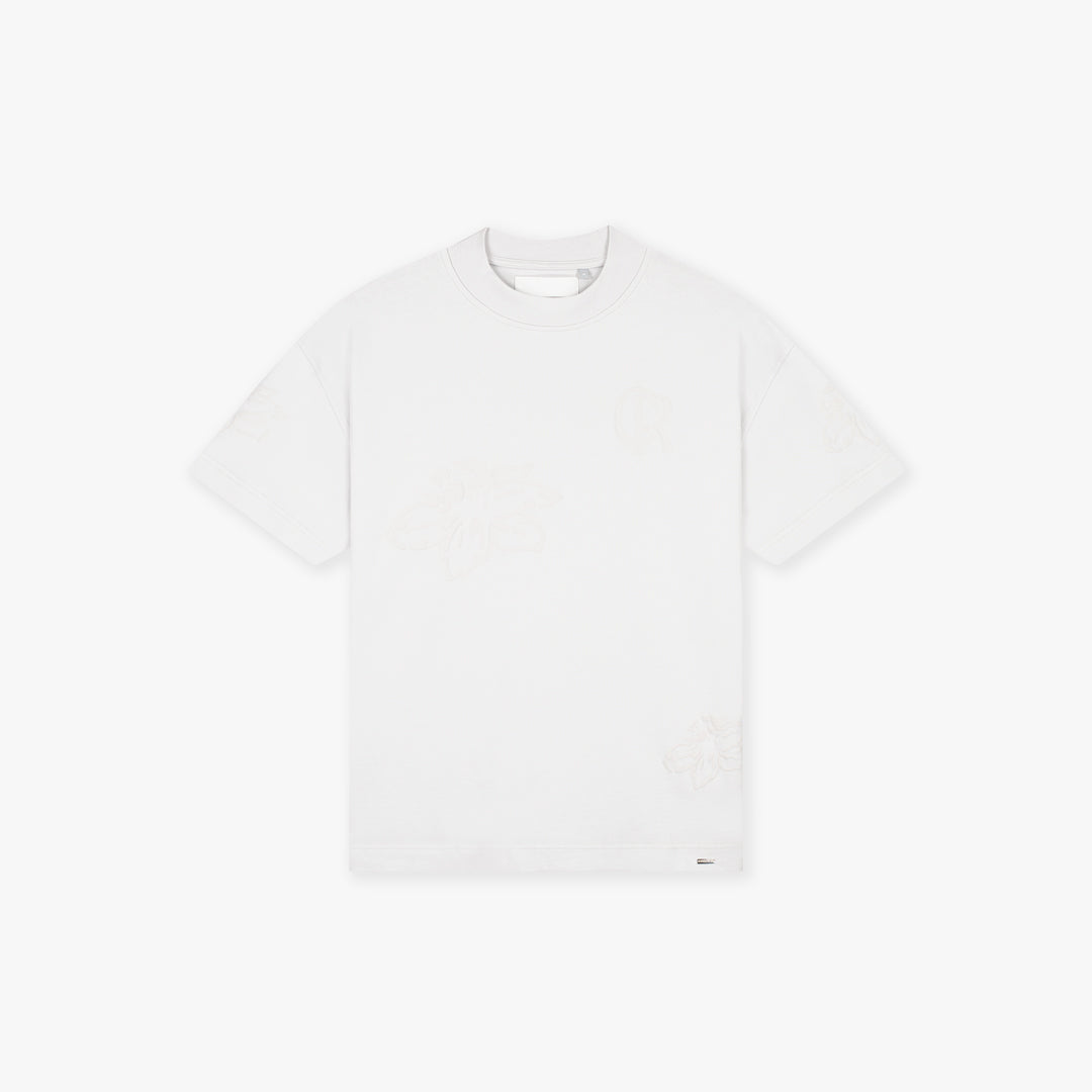  Croyez Initial Flower T-Shirt | Light Grey
