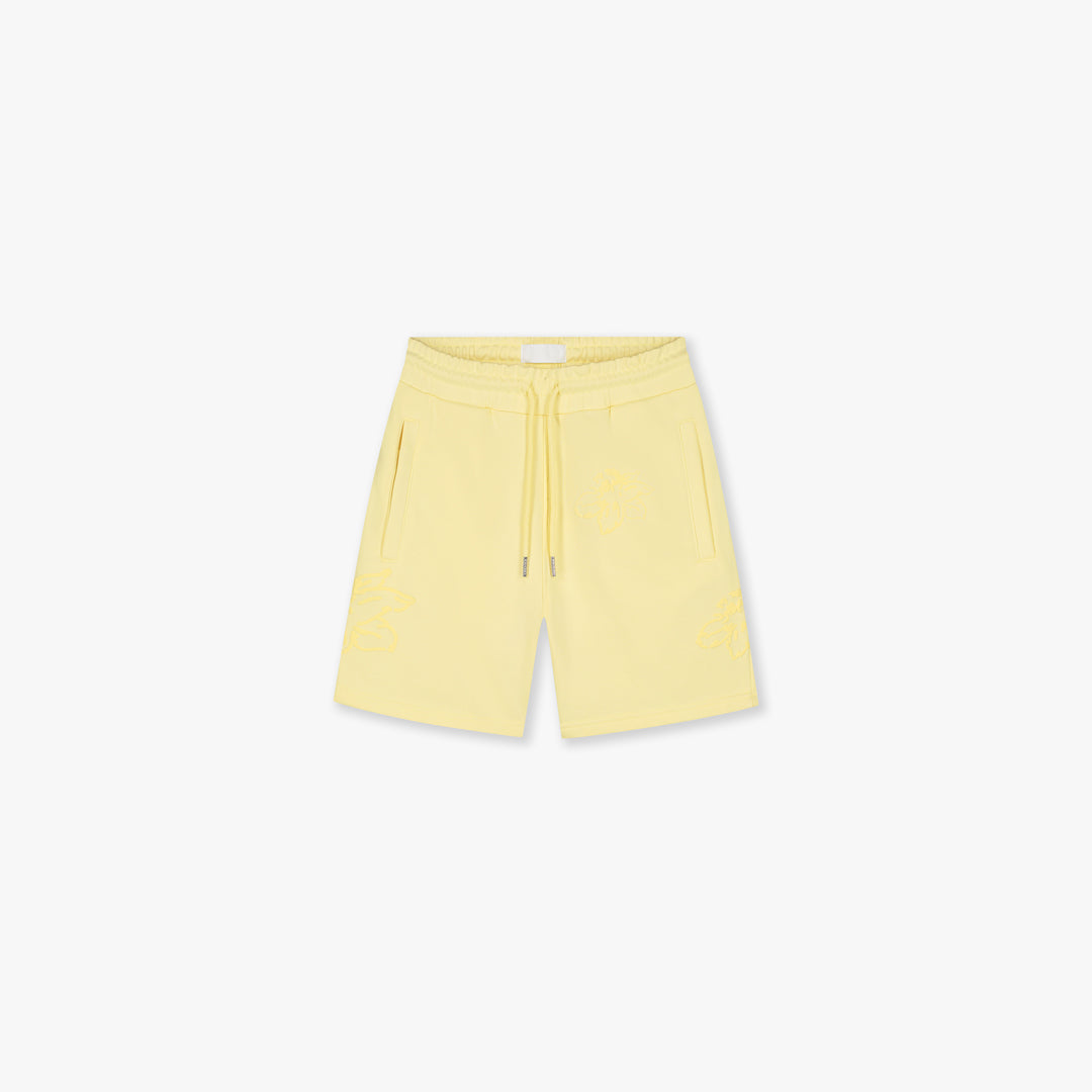  Croyez Initial Flower Shorts | Butter Yellow