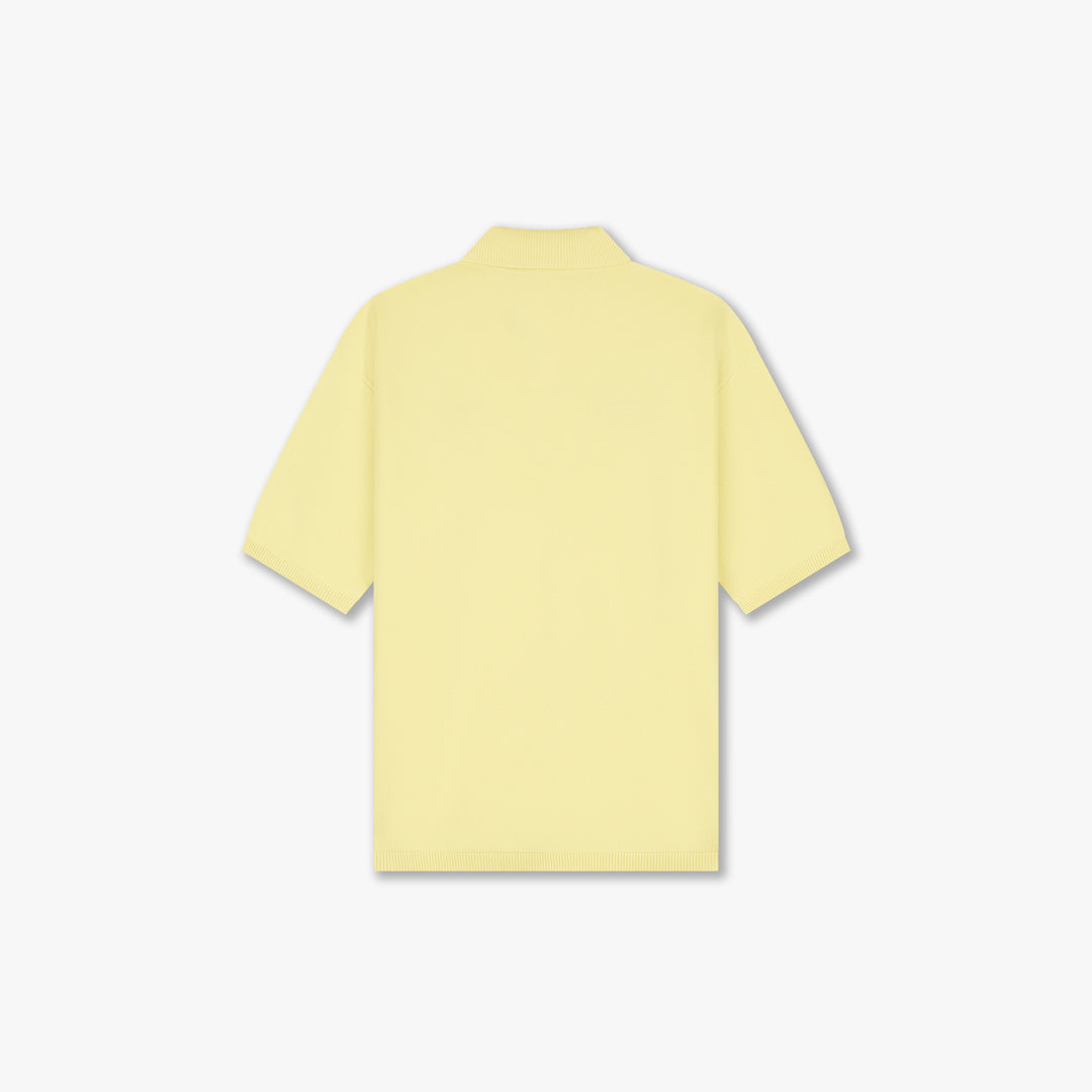Croyez Nombre Knit Polo | Butter Yellow
