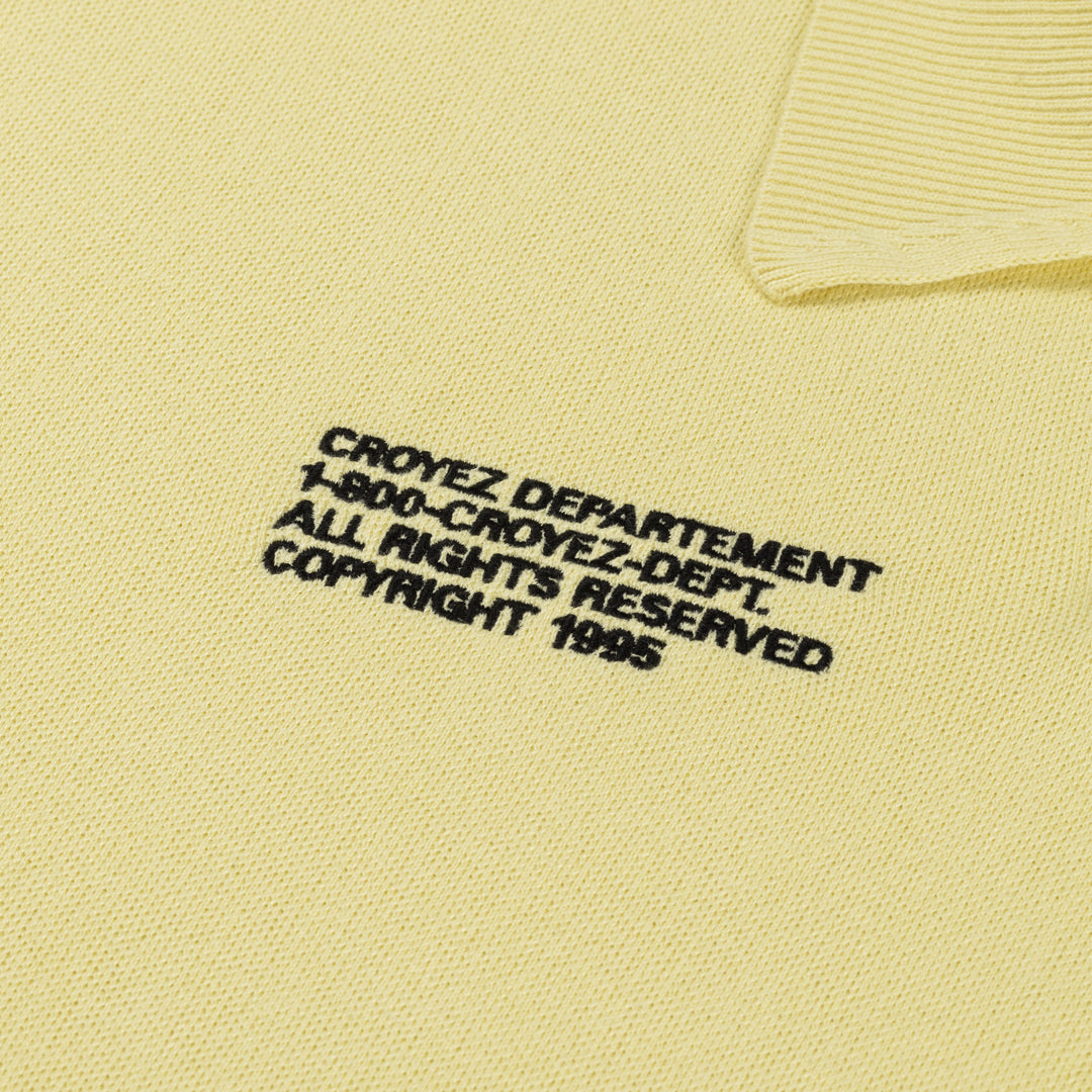 Croyez Nombre Knit Polo | Butter Yellow