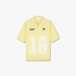 Croyez Nombre Knit Polo | Butter Yellow