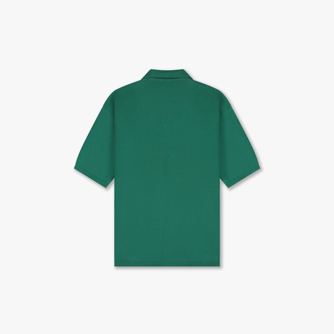 Croyez Nombre Knit Polo | Forest Green