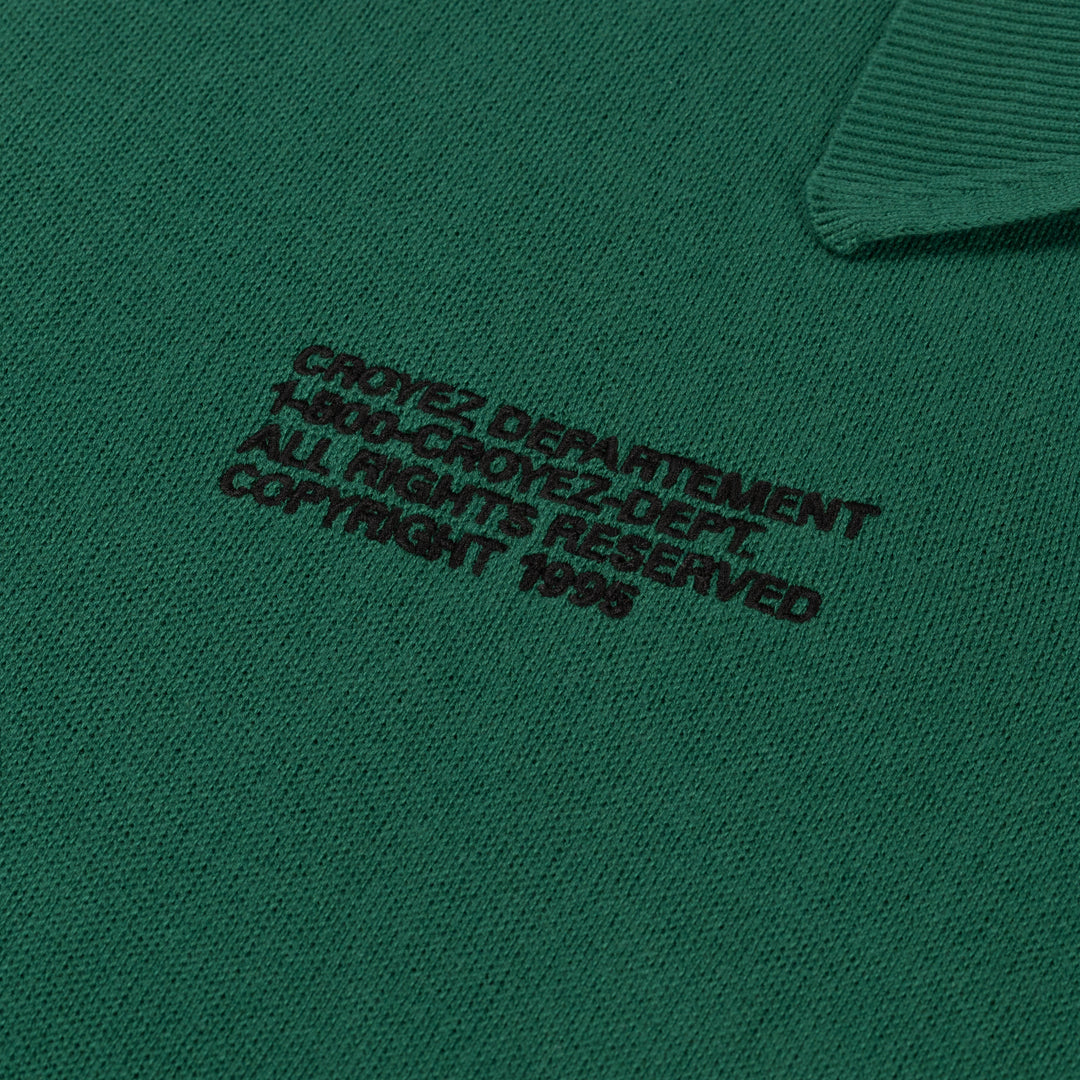 Croyez Nombre Knit Polo | Forest Green