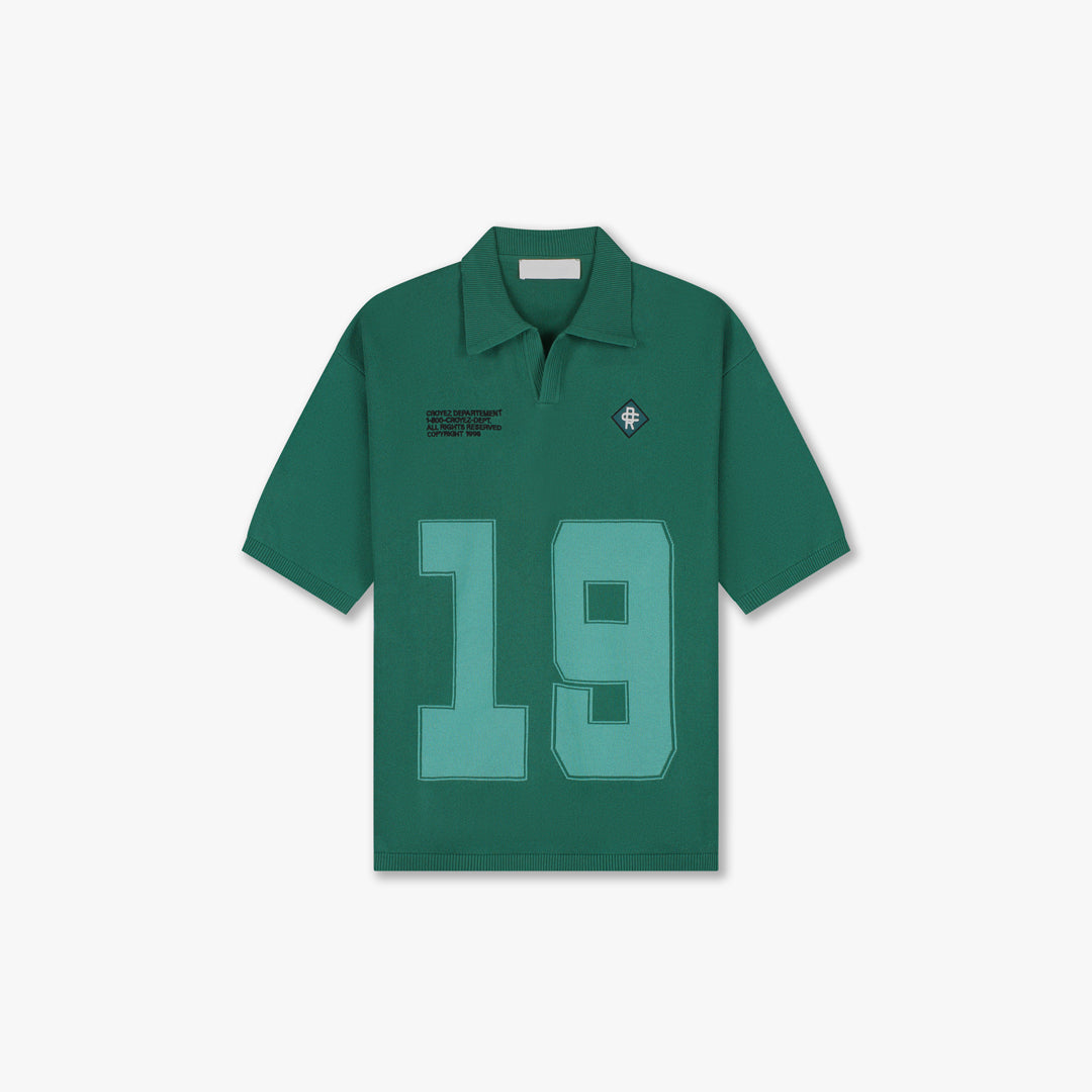  Croyez Nombre Knit Polo | Forest Green