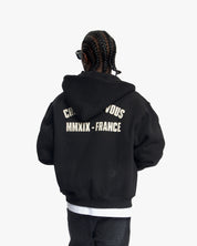 Croyez Rhinestone Zip Hoodie | Black