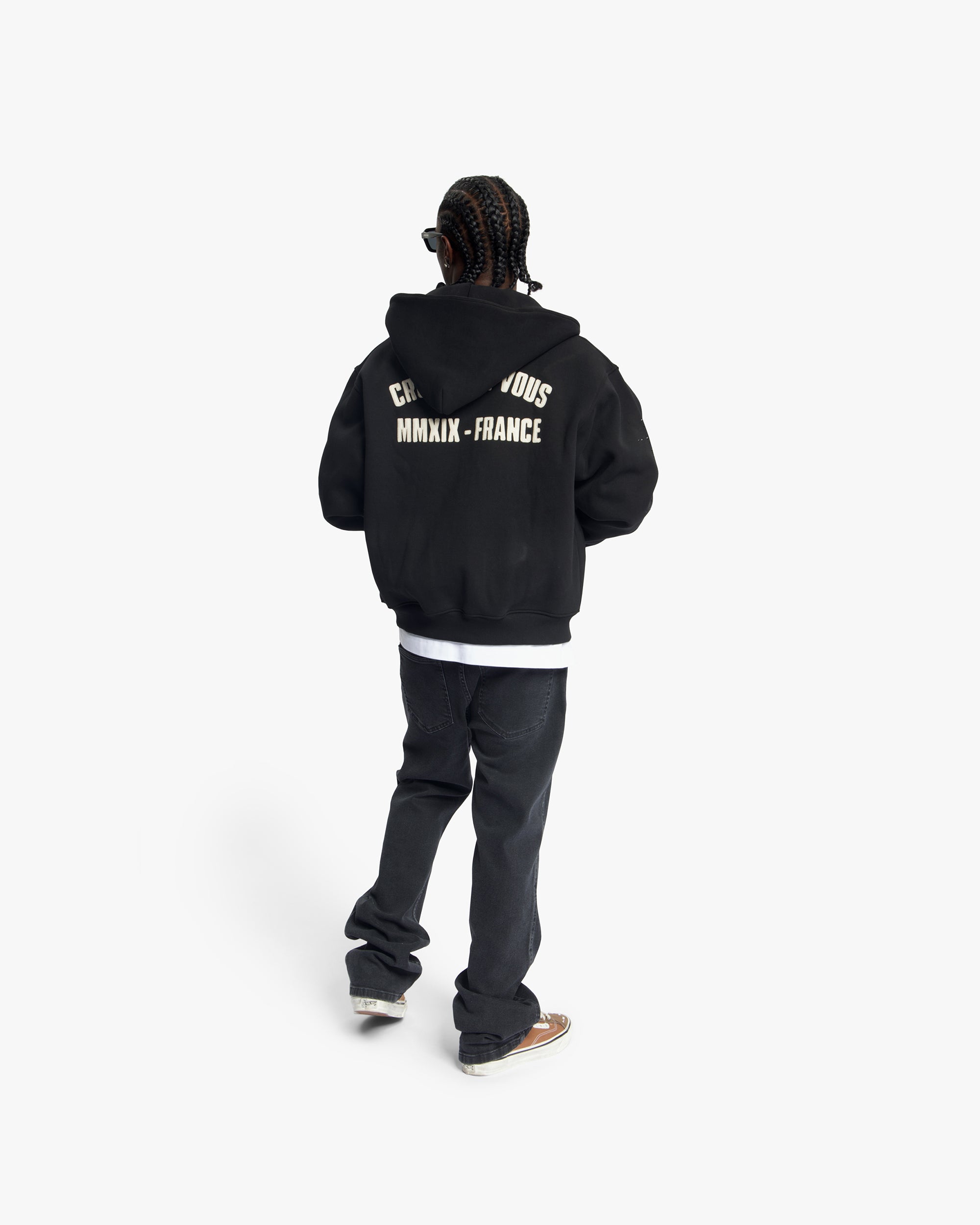 Croyez Rhinestone Zip Hoodie | Black